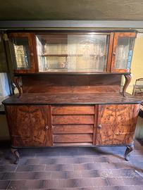 Credenza stile art déco in legno di noce