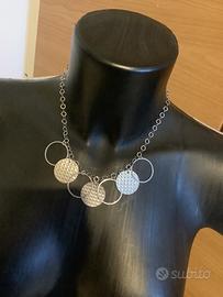Collana vintage con cerchi in argento  925