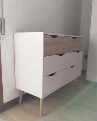 Comò stile Nordico Scandinavo 4 cassetti -Perfetto