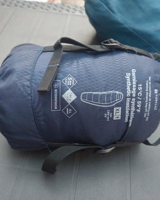 Sacco a pelo trekking MT500 15°C blu | QUECHUA