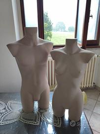 2 busti manichino da vetrina uomo e donna