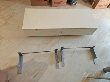 cassettiera pensile in legno finit. bianca lucida