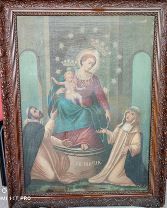 Quadro con Madonna del Rosario fine 1800