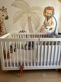 Lettino con sbarre bianco