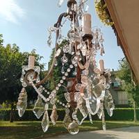 LAMPADARIO A GOCCE E CATENELLE IN CRISTALLO 