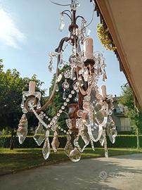 LAMPADARIO A GOCCE E CATENELLE IN CRISTALLO 