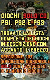 Giochi per PS1, PS2 e PS3 (I Giochi Sono SOLO CD)