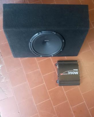 Subwoofer Nertz 1000 w con ampli Car Power 350 w