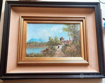 Dipinto ad olio passe-partout Paesaggio '50-'70