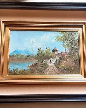 Dipinto ad olio passe-partout Paesaggio '50-'70