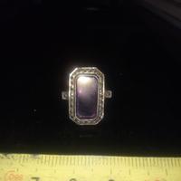 antico anello vintage d'epoca art decò argento