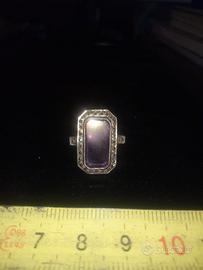 antico anello vintage d'epoca art decò argento