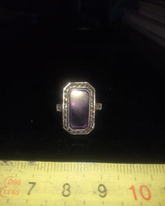 antico anello vintage d'epoca art decò argento