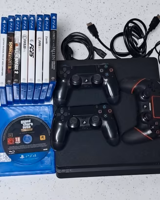 PlayStation 4 slim + 3 controller + 9 giochi