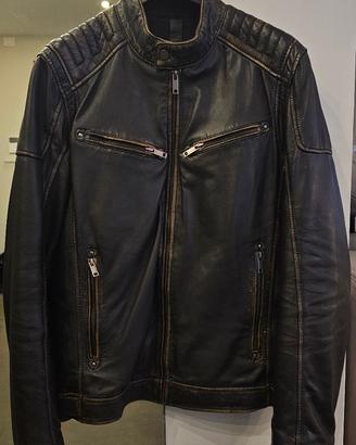 GIUBBOTTO IN PELLE STILE CAFE RACER COMBIPEL