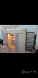 letto soppalco armadio scrivania
