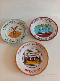 Lotto 3 piatti del Buon Ricordo in ceramica