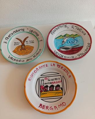 Lotto 3 piatti del Buon Ricordo in ceramica