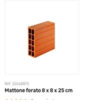 Mattone forato 8 x 8 x 25 cm
