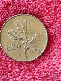Moneta da 20 lire 1957