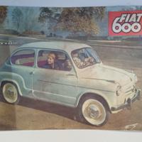 brochure originale vintage fiat 600 