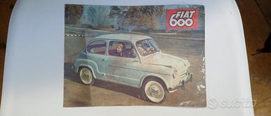 brochure originale vintage fiat 600 