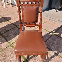 Sedie in legno massello e pelle