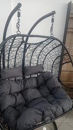 Sedia sospesa poltrona a dondolo nera