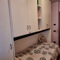 cameretta letto singolo con armadio incorporato