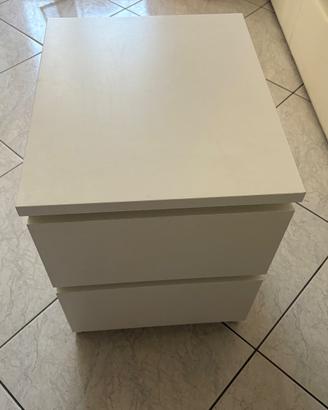 Comodino IKEA MALM con due cassetti, Bianco