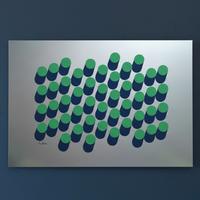 Serigrafia originale anni 70 su allumin - CILINDRI