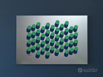 Serigrafia originale anni 70 su allumin - CILINDRI