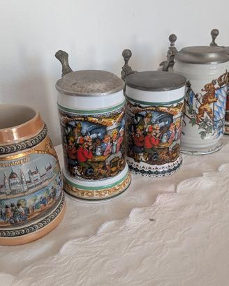 5 BOCCALI DA BIRRA ARTIGIANALI IN CERAMICA 
