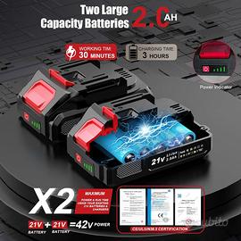 Decespugliatore a Batteria 21V con 2 Batterie