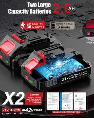 Decespugliatore a Batteria 21V con 2 Batterie