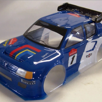 Carrozzeria rc 1/8 peugeot 205 turbo16 trasparente