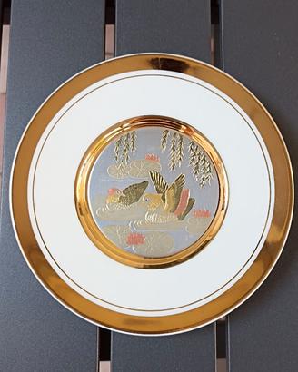 Piattino da collezione Art of Chokin bordo oro 24k
