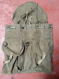 Zaino in tela grezza di cotone anni '80 vintage