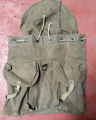 Zaino in tela grezza di cotone anni '80 vintage