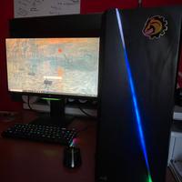 Computer gaming/desktop con monitor e keyboard