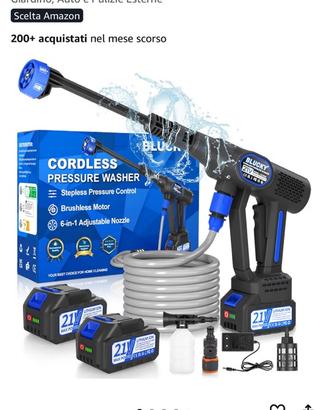 Idropulitrice Portatile a Batteria con 2 Batterie