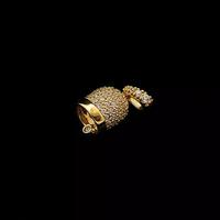 CIONDOLO CAMPANELLA ORO GIALLO 18KT PAVE' 0.45 CT
