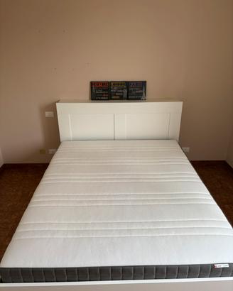 Ikea Brimnes 160x200 + testiera e materasso HÖVÅG