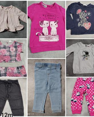 17pz Abbigliamento neonata (maglie, pantaloni...)