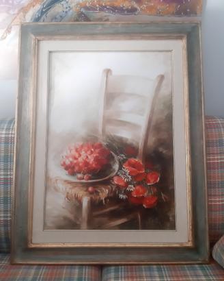 OLIO SU TELA DI ORTENSIA CELESTE