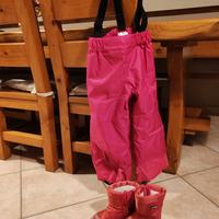 Pantaloni sci e stivali sci bambina