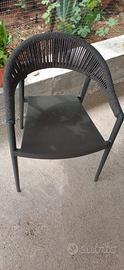6 sedie, 2 tavoli 90x90 Varaschin