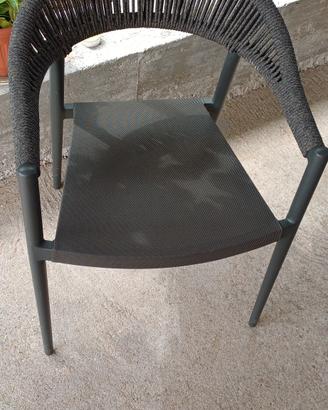 6 sedie, 2 tavoli 90x90 Varaschin