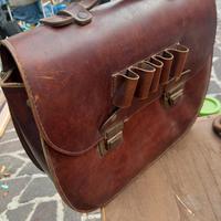 Borsa,zainetto da caccia,cuoio vintage 
