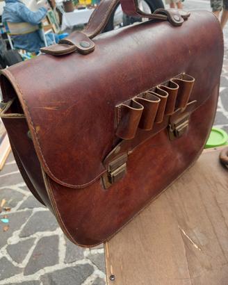 Borsa,zainetto da caccia,cuoio vintage 